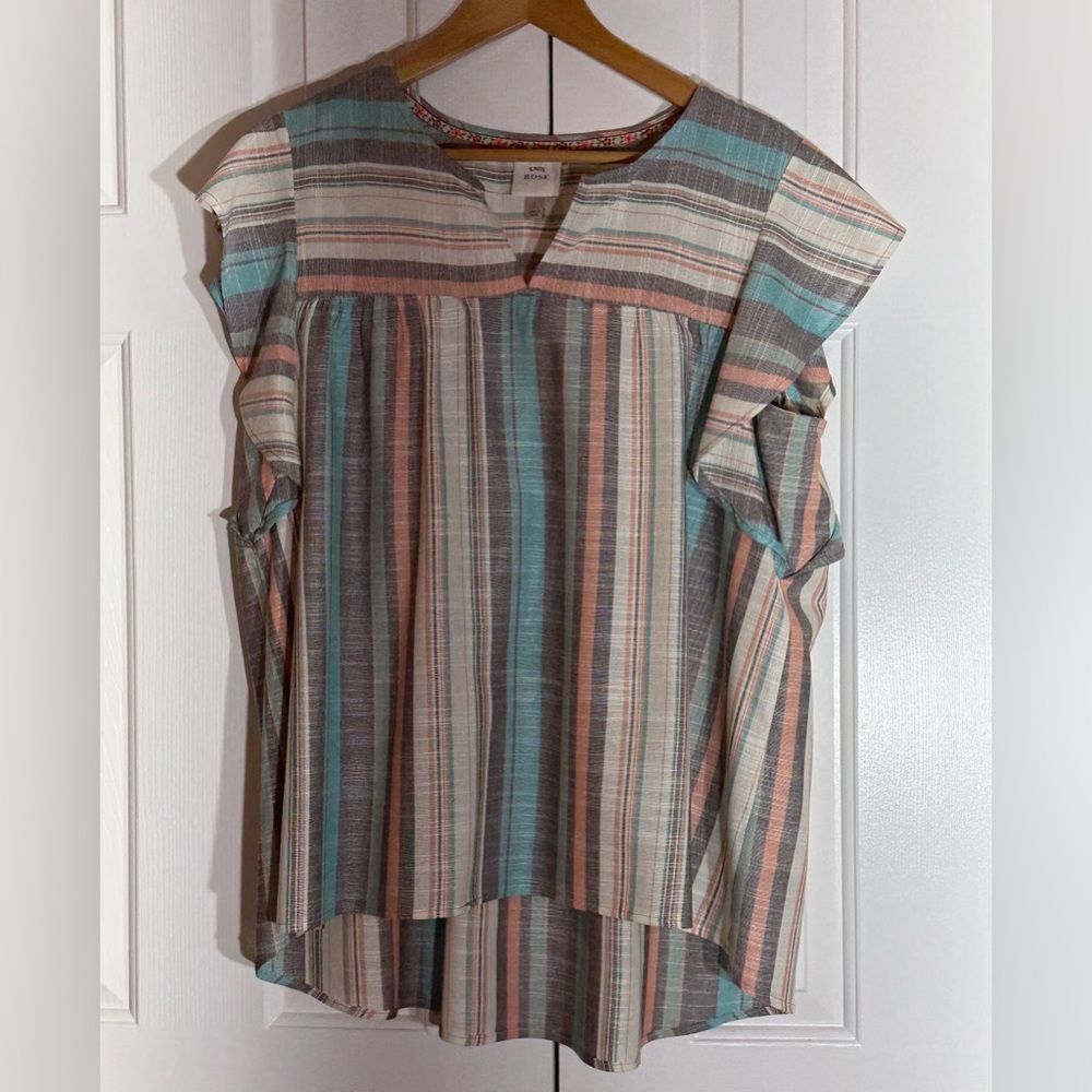 Multi-color Knox Rose Ruffle Cap Sleeve Top